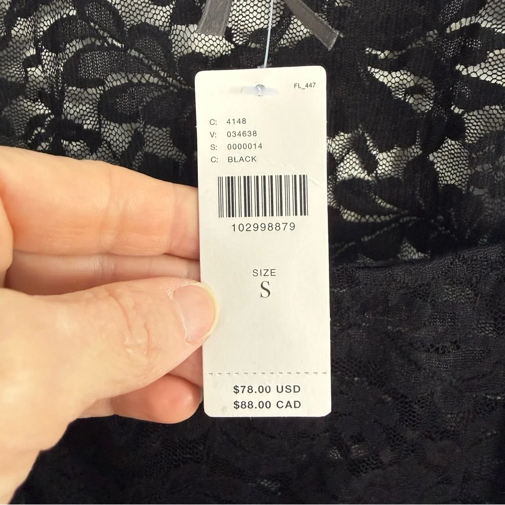 NWT Anthropologie Puff-Sleeve Sheer Lace Top Whimsigoth Moody Festival Size S