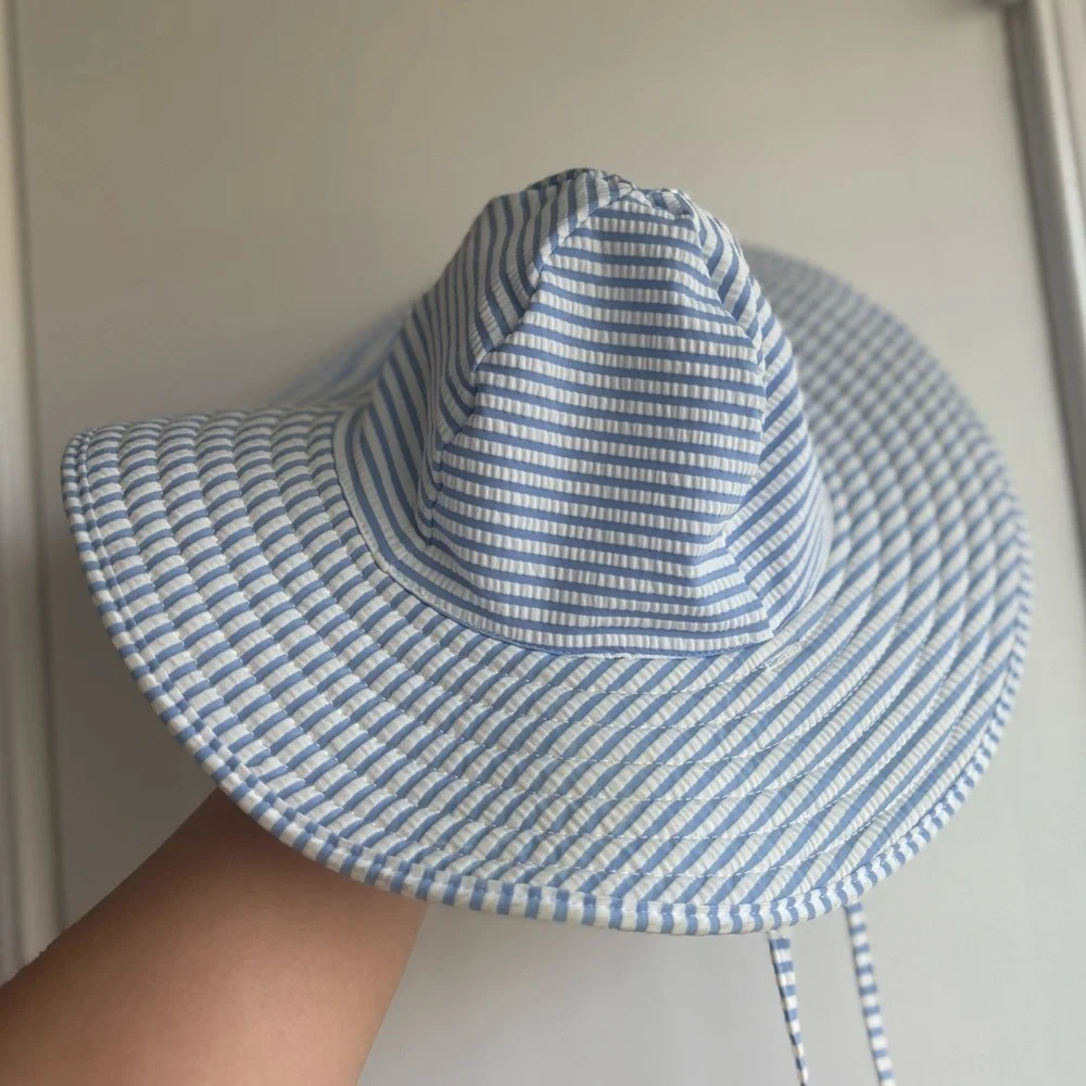Ruffle Butts Beachtel Blue and White Striped Bucket Hat Toddler 12-2t