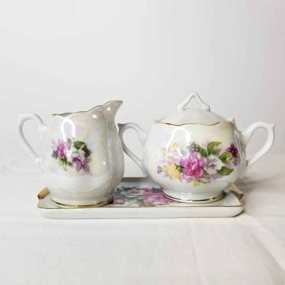 Vintage Floral Porcelain Tea Set, Made in Japan