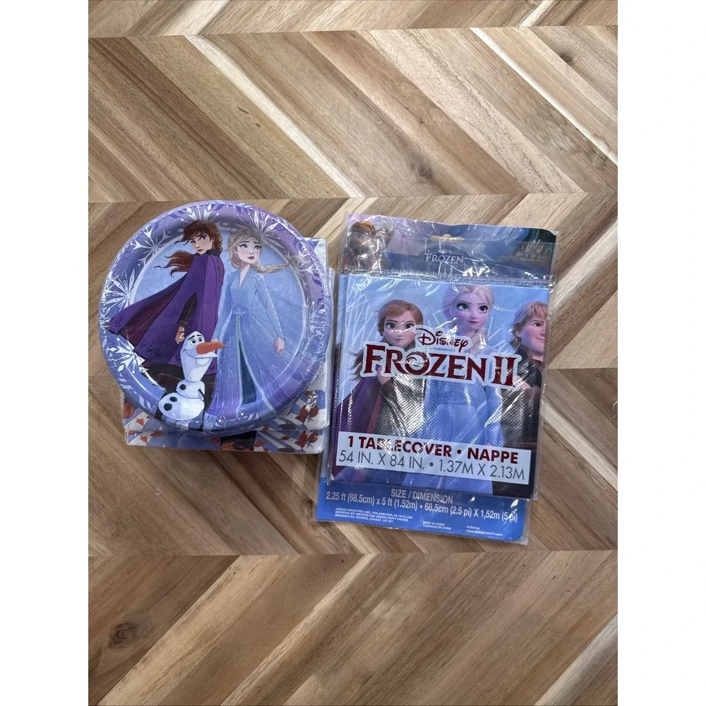 Disney Frozen 2 Party Supplies Plates Napkins Tablecover‎ Door Poster NEW 99 Pcs