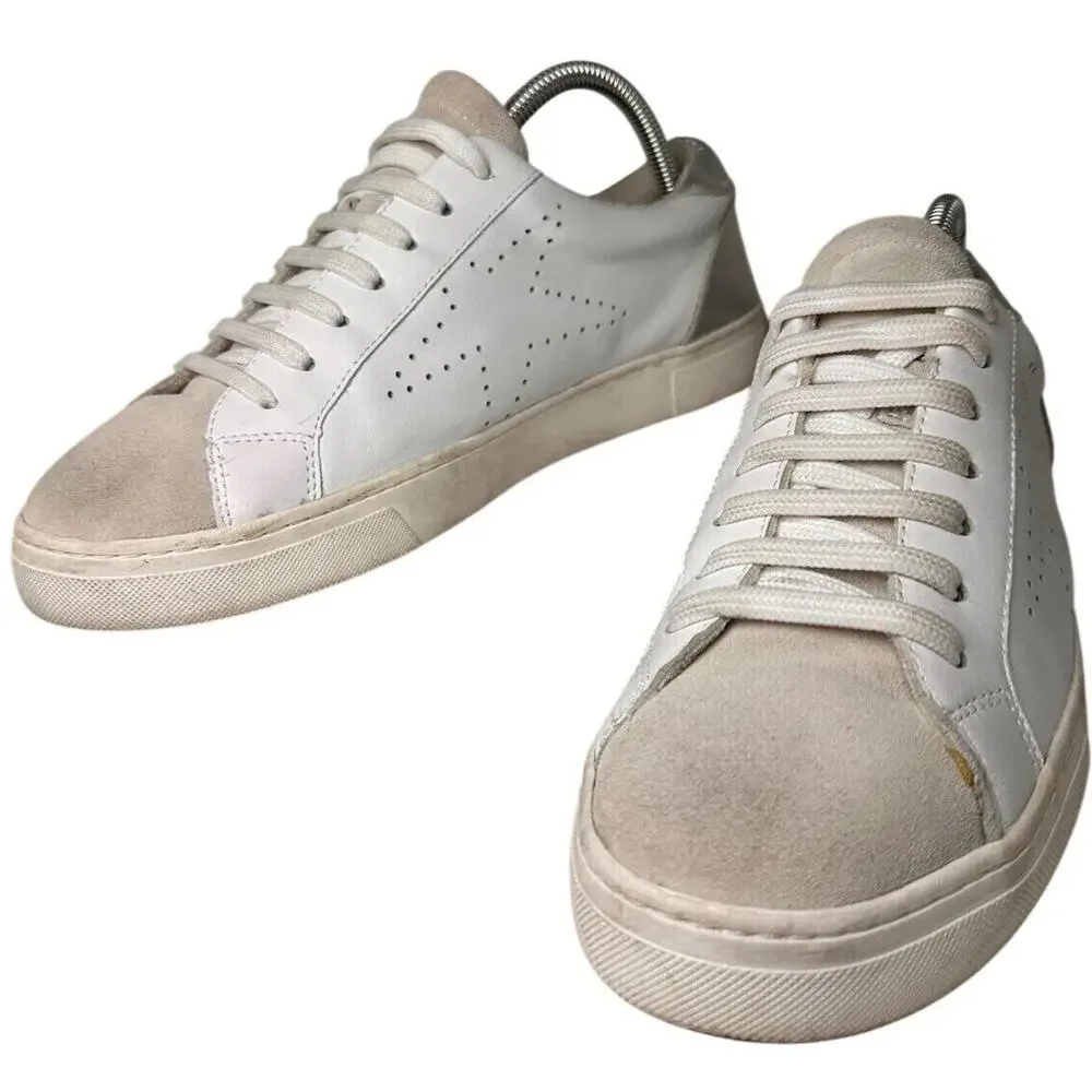 Steven Rezza New York Star Sneakers White Leather Suede Lace Up 9.5