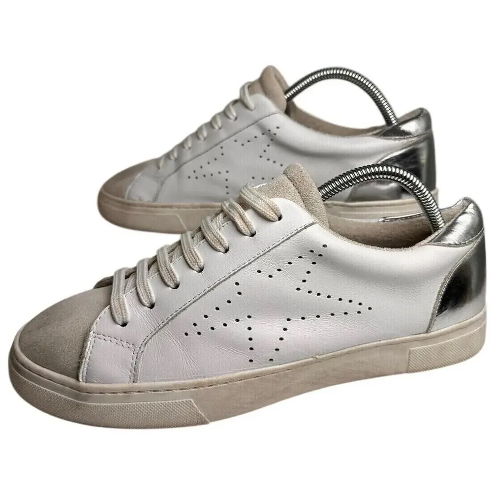 Steven Rezza New York Star Sneakers White Leather Suede Lace Up 9.5