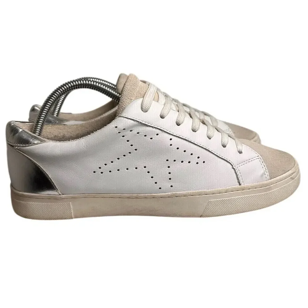 Steven Rezza New York Star Sneakers White Leather Suede Lace Up 9.5