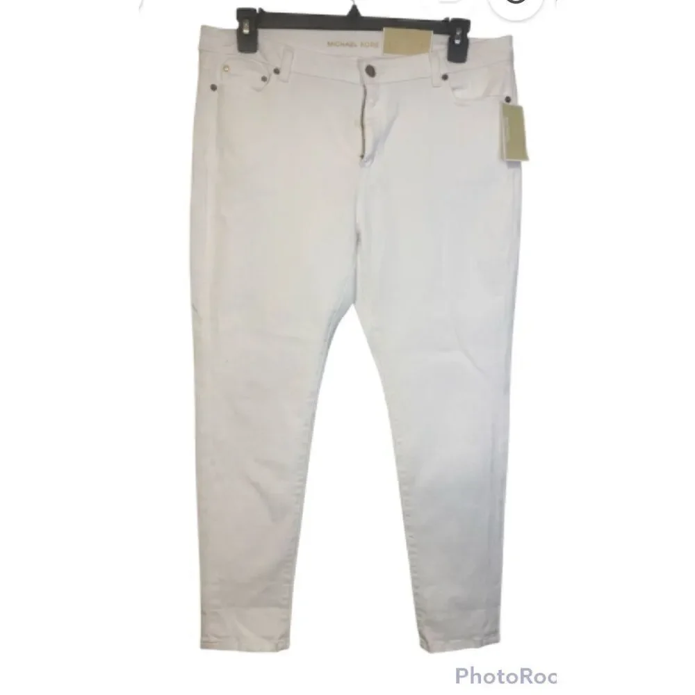 NWT Michael Kors Selma White Jeans High Rise Ankle Sz. 14P