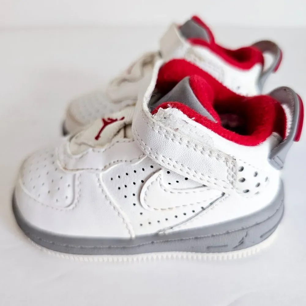 Nike Air Jordan Fusion 6 5/8th White Varsity Red 343098-161 Baby Shoe 3C~SH253.1