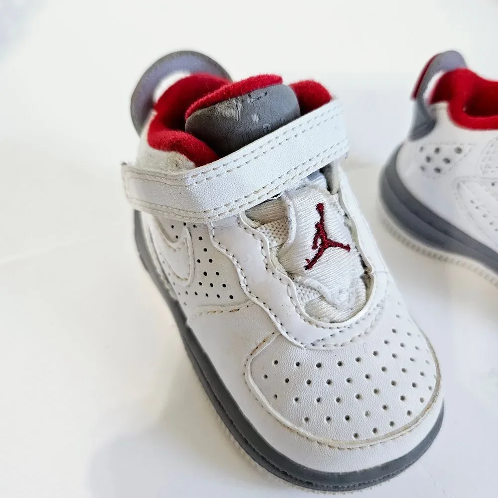 Nike Air Jordan Fusion 6 5/8th White Varsity Red 343098-161 Baby Shoe 3C~SH253.1