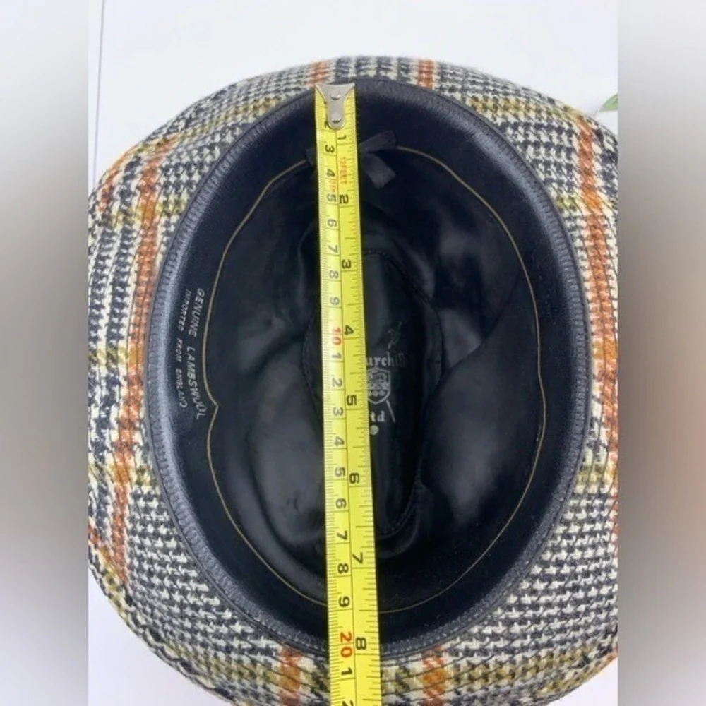 Vintage Churchill Ltd Plaid Tweed Hat Fedora Genuine Lambswool Classic 6 7/8‎
