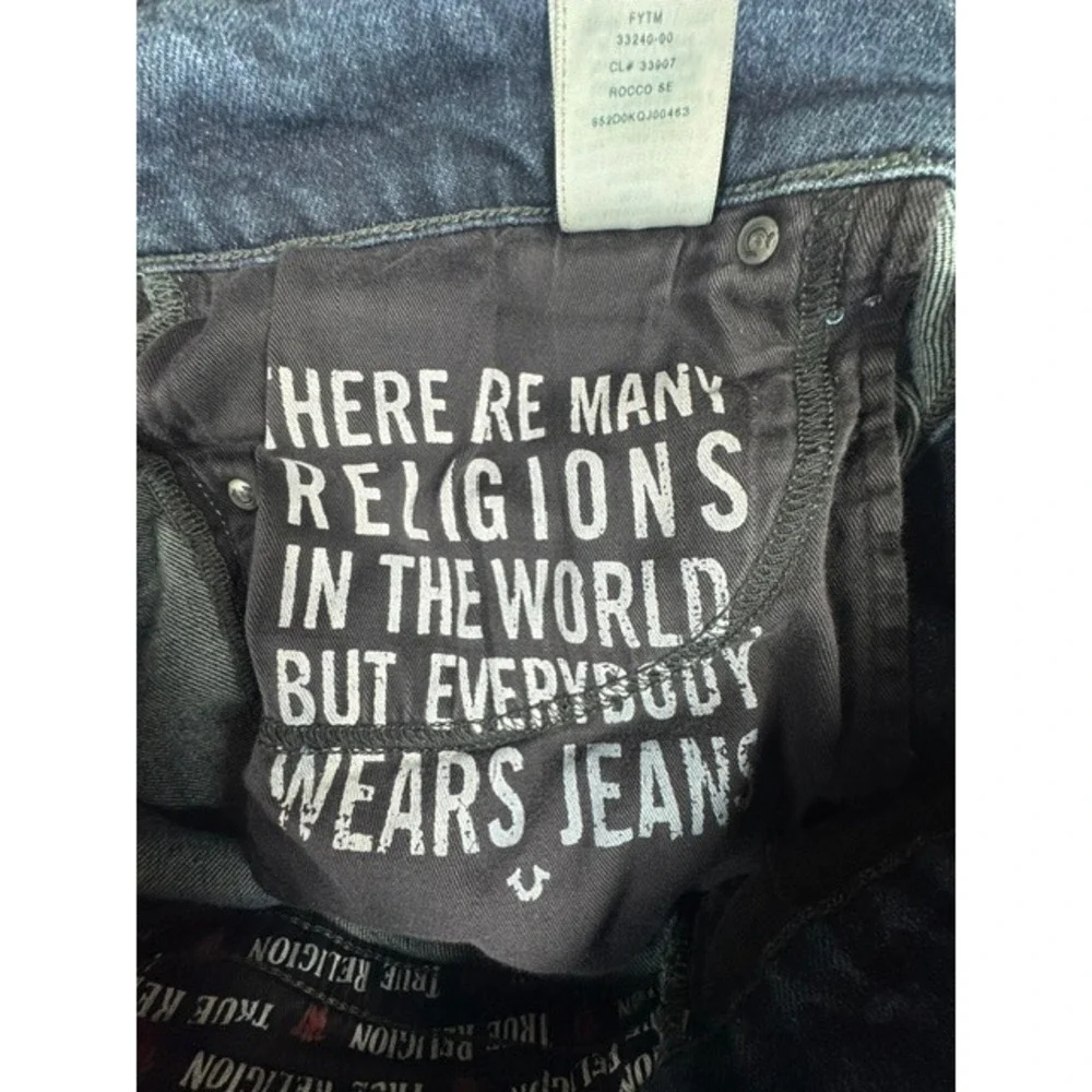 True Religion x Manchester United Men's Jeans Size 36 Red Thick Stitch Jack