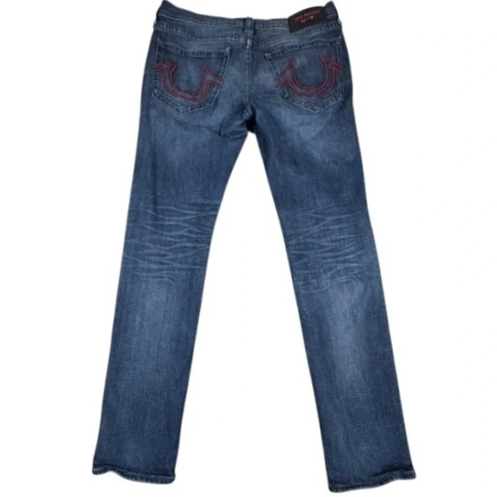 True Religion x Manchester United Men's Jeans Size 36 Red Thick Stitch Jack