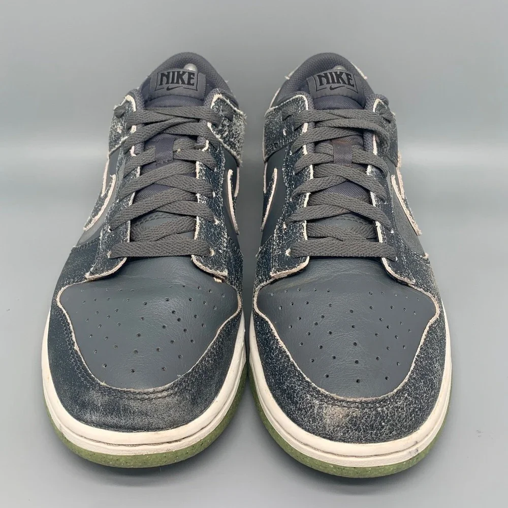 Nike Dunk Low Retro PRM Gray Halloween‎ Skate Shoes DQ7681‑001 Men's Sz 10