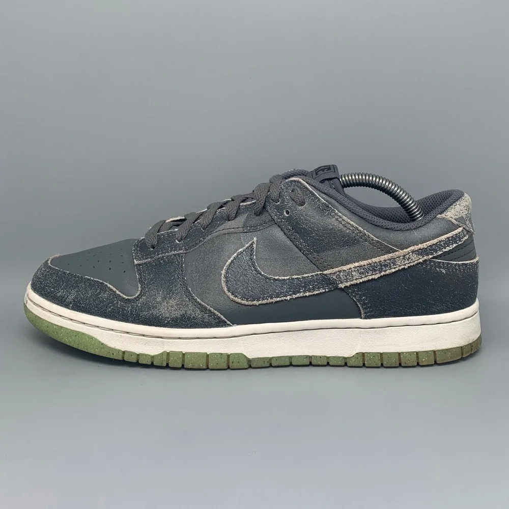 Nike Dunk Low Retro PRM Gray Halloween‎ Skate Shoes DQ7681‑001 Men's Sz 10