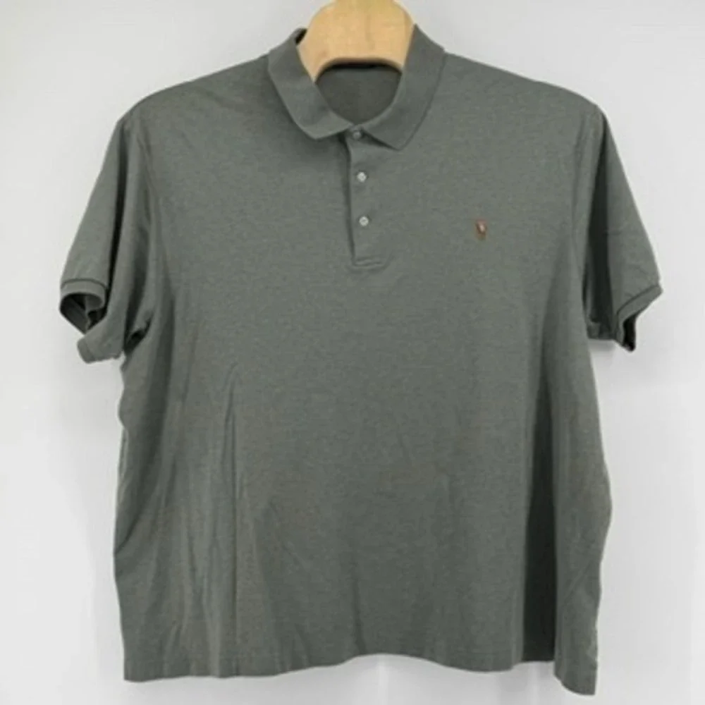 Polo Ralph Lauren Polo Shirt Mens 4XB Gray Classic Fit Short Sleeve Pony‎ Logo