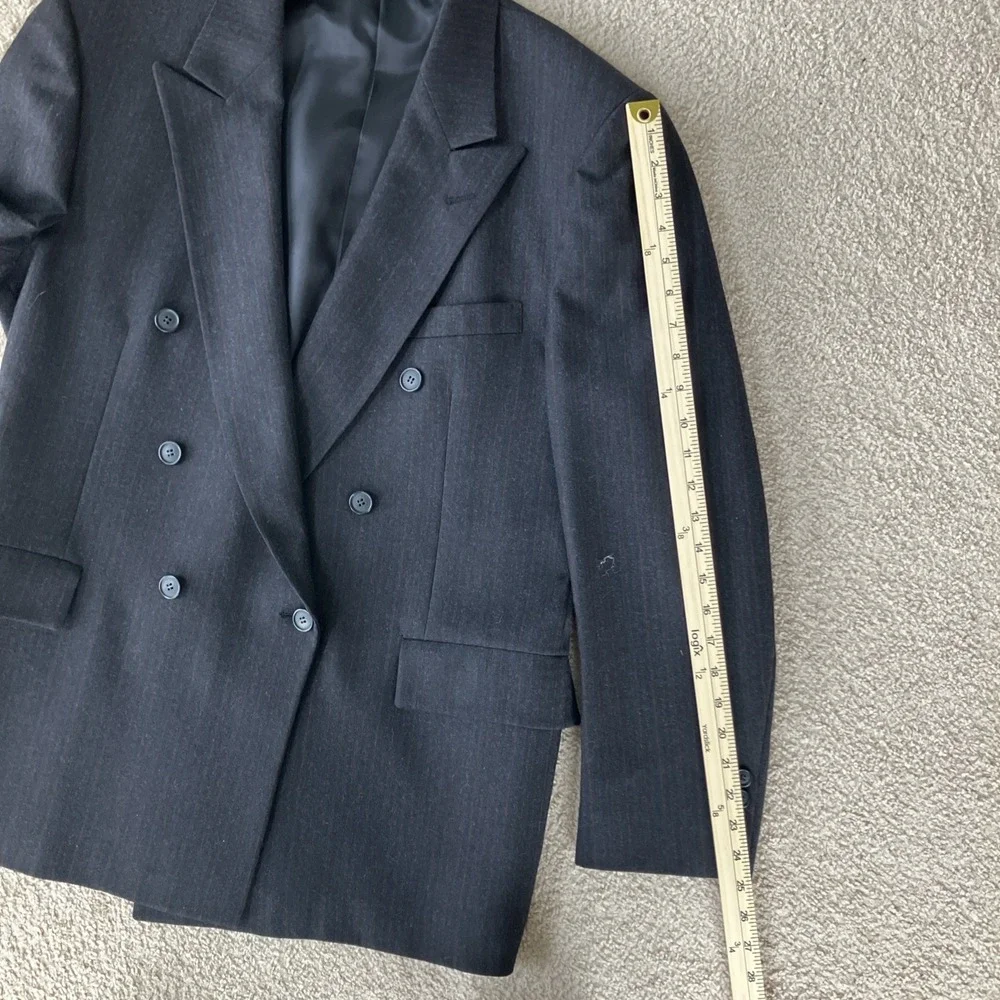 Embassy Square Richman Brothers Suit Blazer Sz 42 Men 100% Wool Navy Made in USA