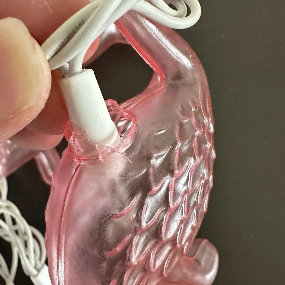 VTG 2 Strands Blow Mold 20 Flamingo String Lights Tropical Party Luau READ‎ Pink