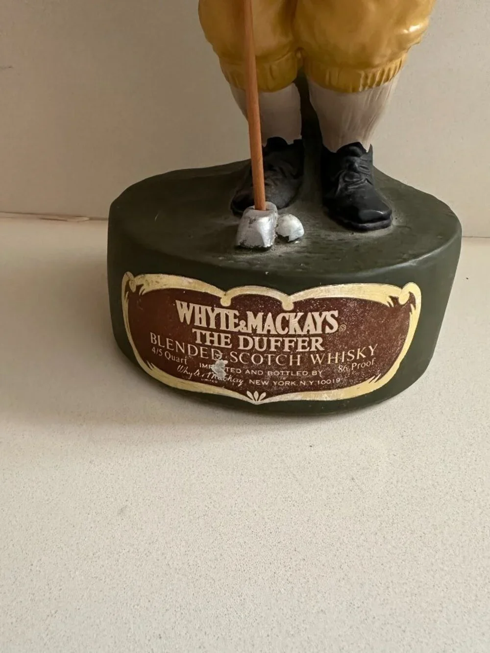 Vintage‎ The Duffer Whyte-Mackays Double Springs 1970 Golfer Decanter No Top