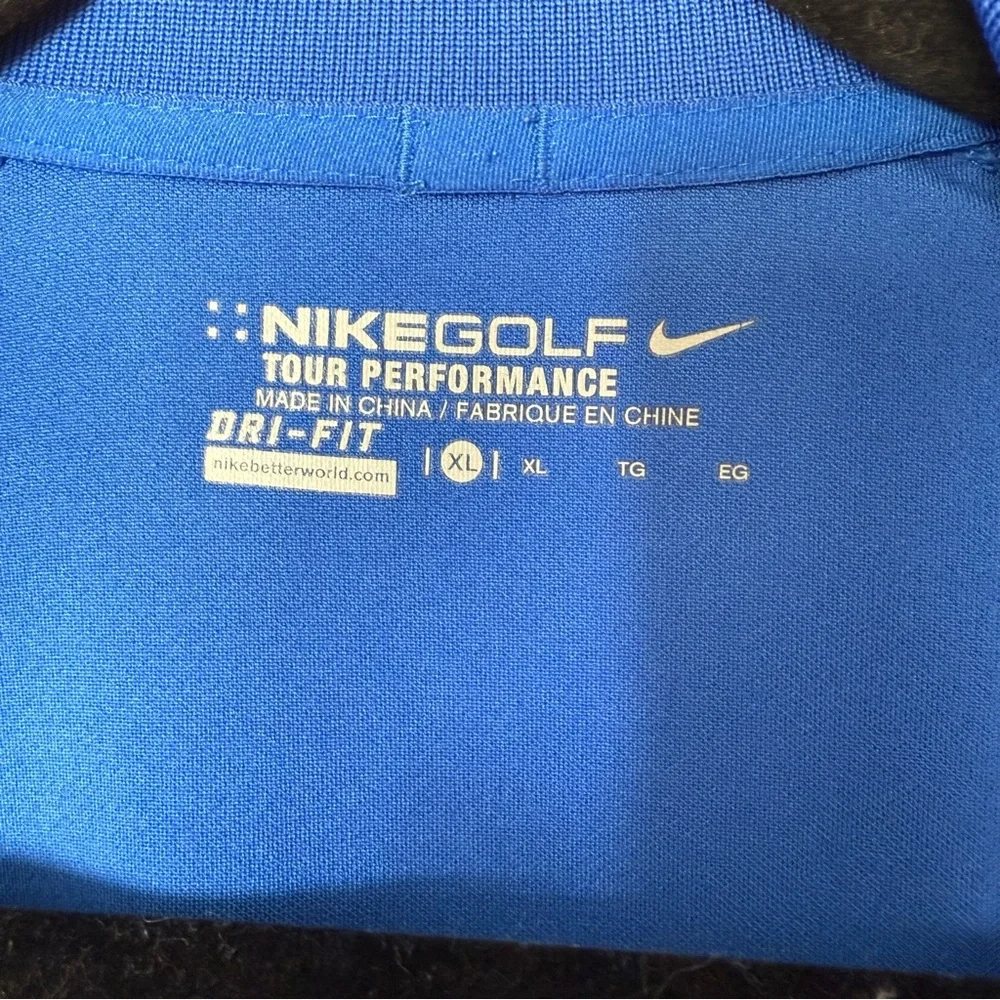 Nike Golf Dri-FIT Tour Performance Polo‎ XL Cobalt Blue Shirt Swoosh Classic