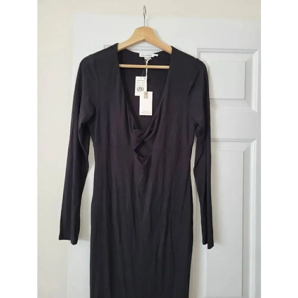Good American Twist Peek A Boo Dress 3, L NWT