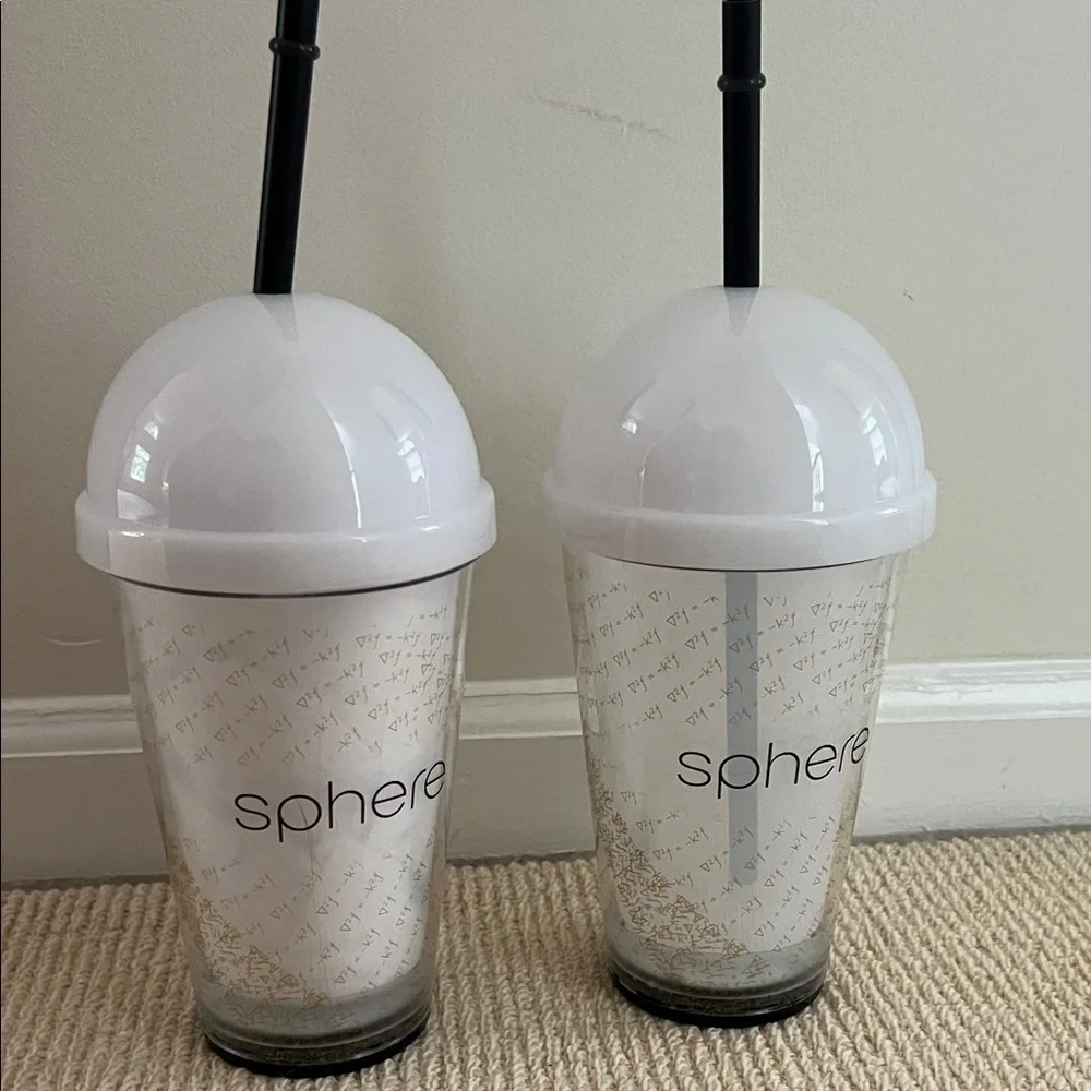 White and Black Tumbler with Straw