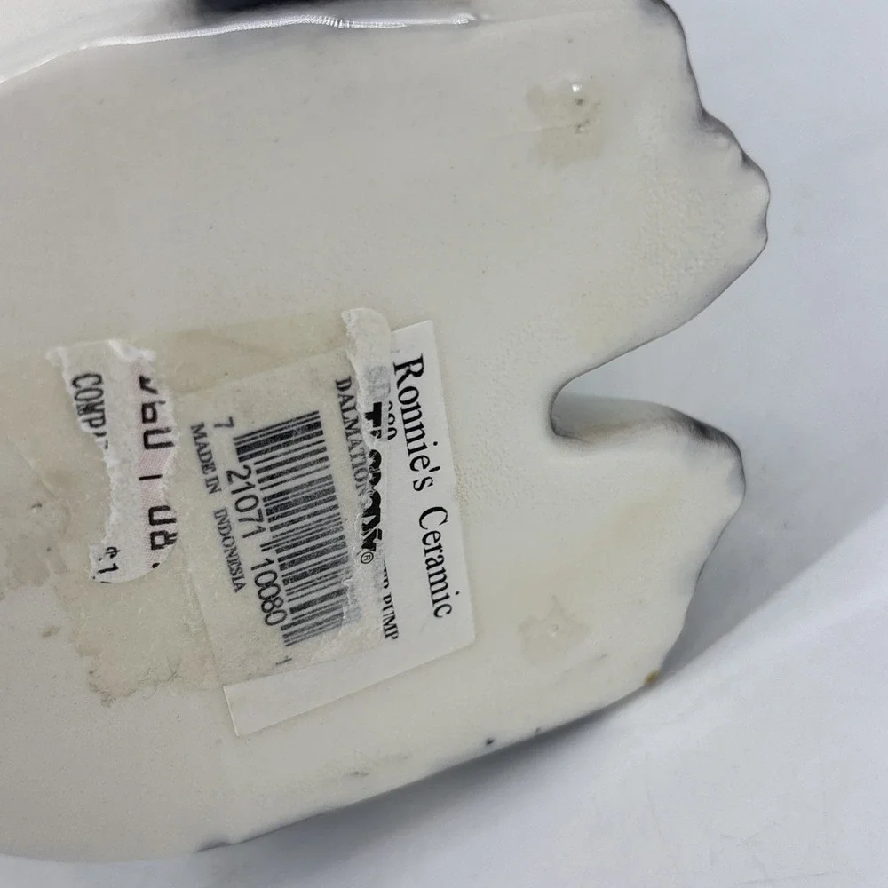 Vintage 90s Ceramic Dalmatian Dog Soap Pump Dispenser 8.5