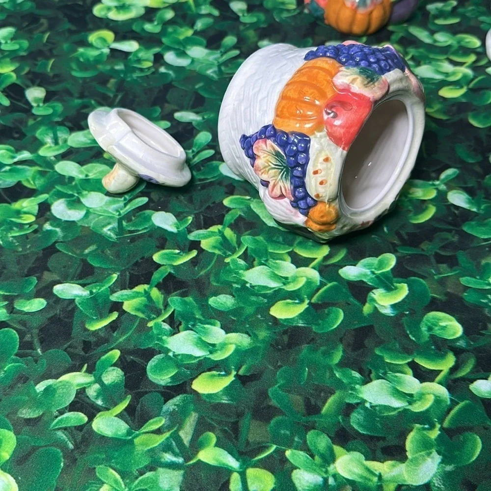 Vintage Vegetable Harvest Sugar Creamer Salt/Pepper Shaker ceramic kitchen set
