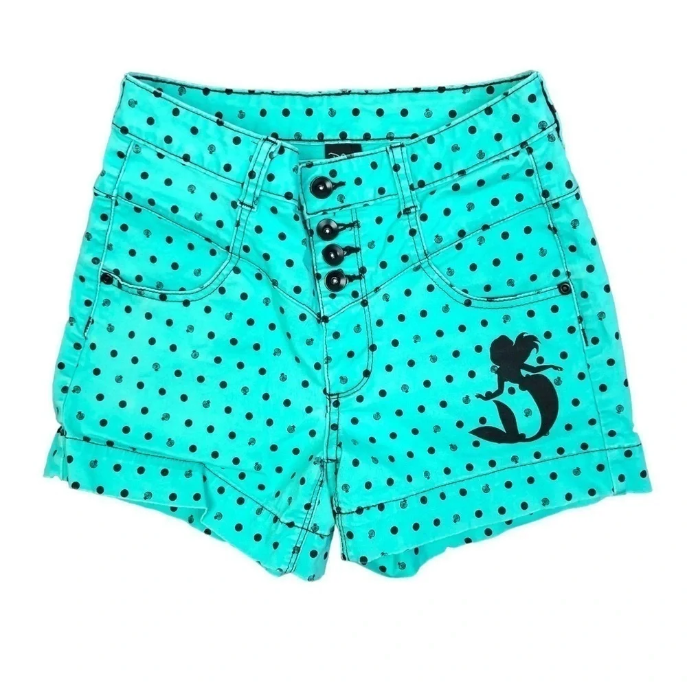 Disney Ariel Little Mermaid shorts aqua juniors 7