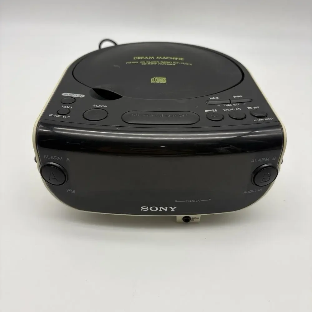 Sony Dream Machine CD Player Alarm Clock AM/FM Radio ICF-CD815 Tested Works