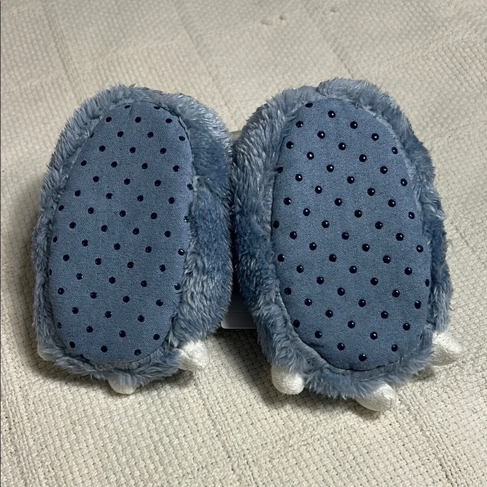 Carter's Blue and White Plush Claw Slippers