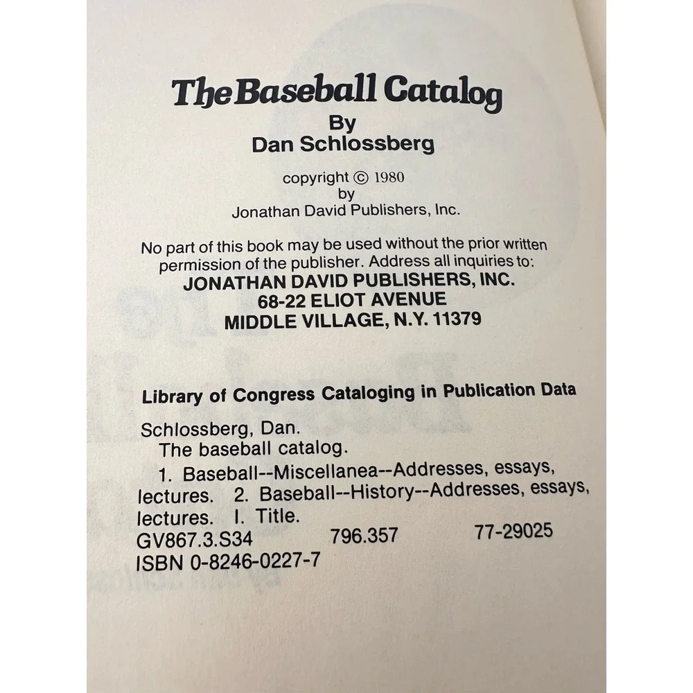 N/A baseball catalog