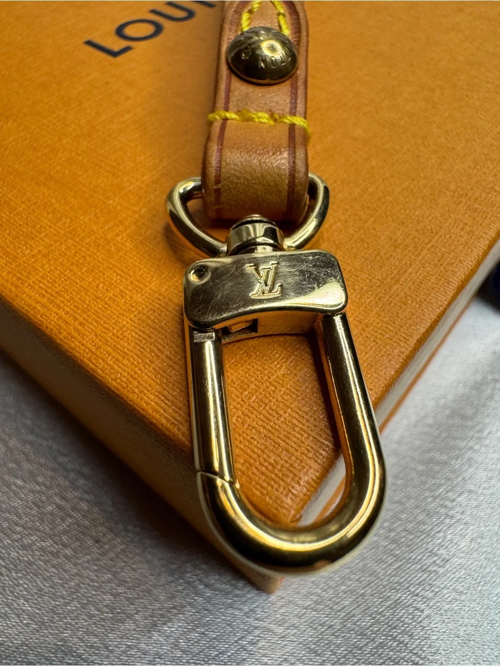 Louis Vuitton Vachetta Leather Wristlet Strap in Natural Tan