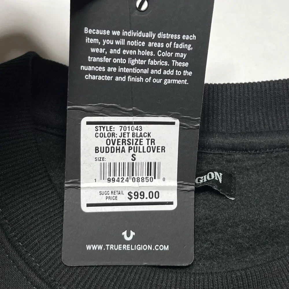 TRUE RELIGION Oversized Budda Pullover Sweatshirt Mens Size Small 71043 Read Des