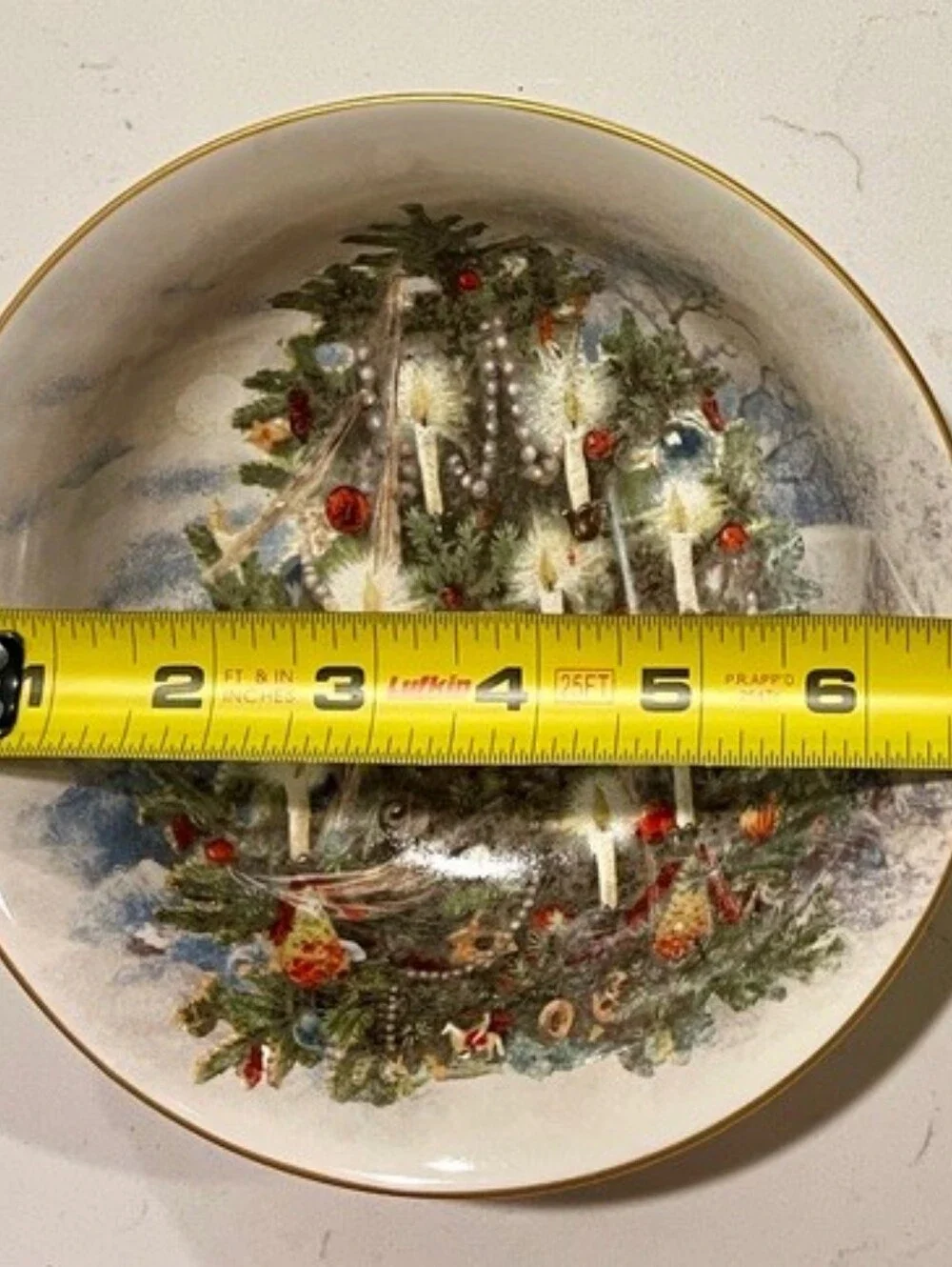 Pottery Barn Nostalgic Christmas Tree Salad Plates Set Of 4 In Box