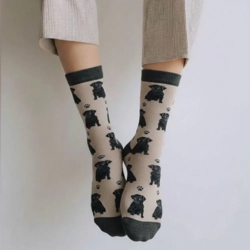 Happy Tails Black Pug socks