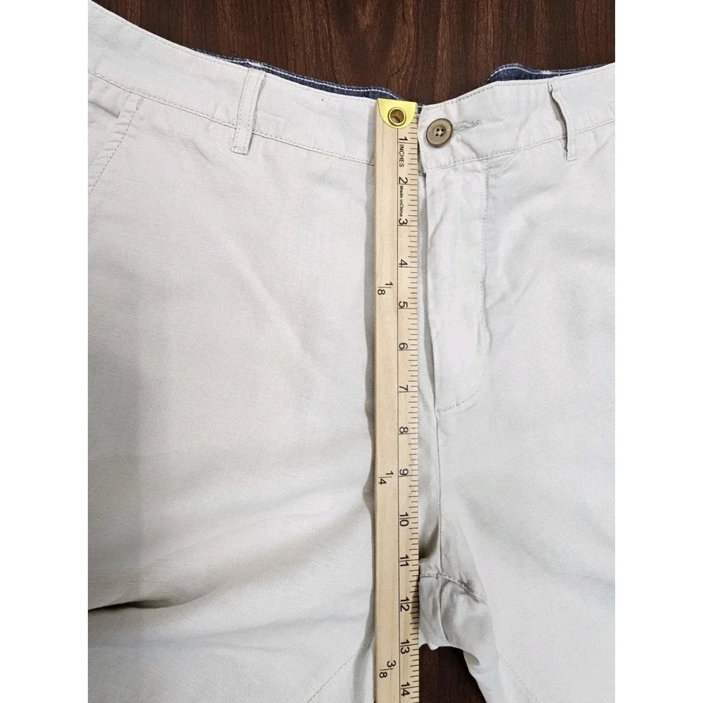 Faherty Mens Khaki Chino Shorts Size 32 Flat Front Casual Beach Stretch Classic