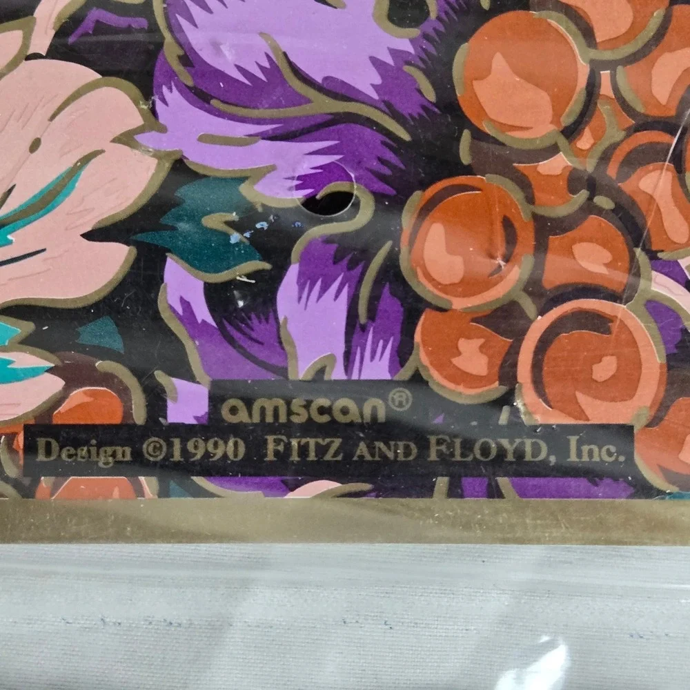 Amscan Fitz And Floyd Inc Grape Tapestry Place Cards, 72, Vtg 1990 43827 New