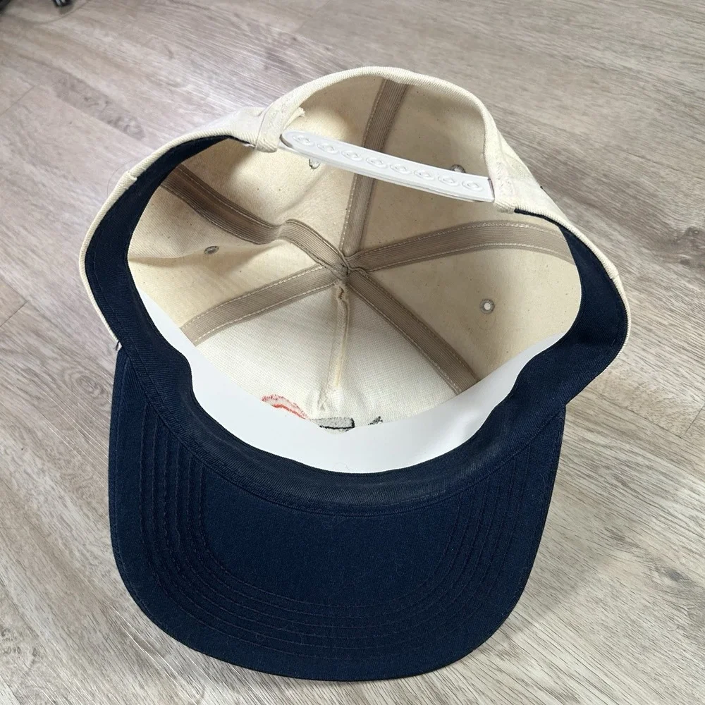 VTG Virginia Cavaliers Snapback Hat College K Product Beige Blue Cap Made in USA