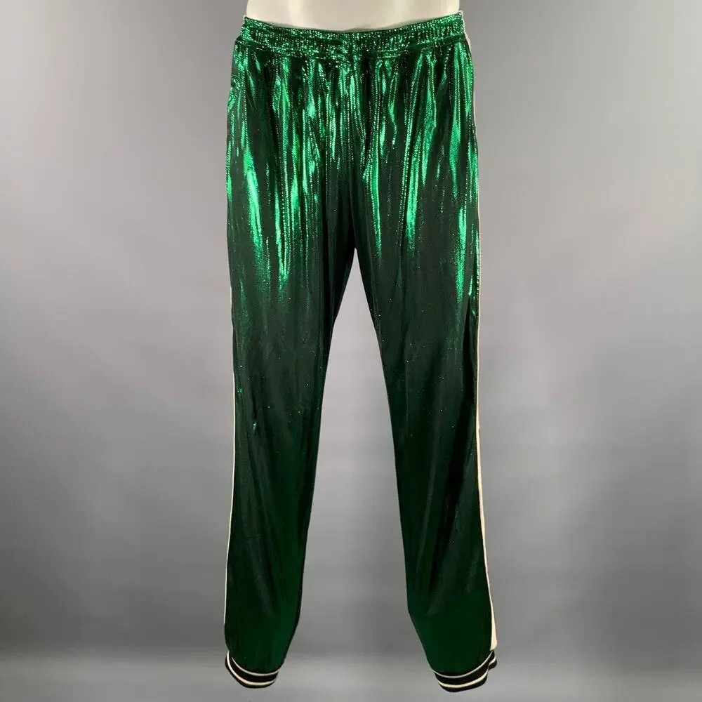 GUCCI Size XXL Green Side Stripe Acetate Blend Cruise Tracksuit