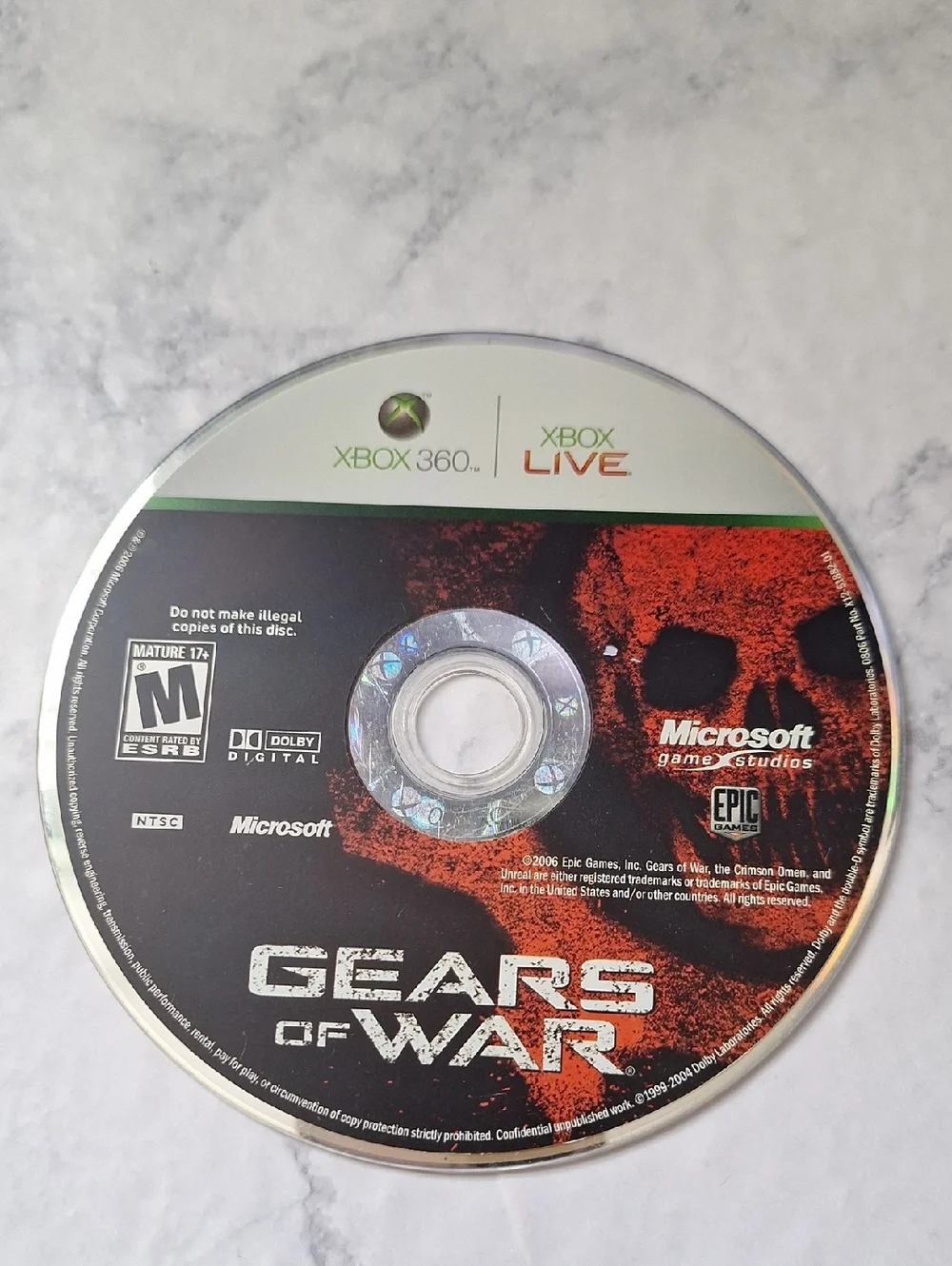 Microsoft Gears of War Xbox 360 Disc - Black & Red