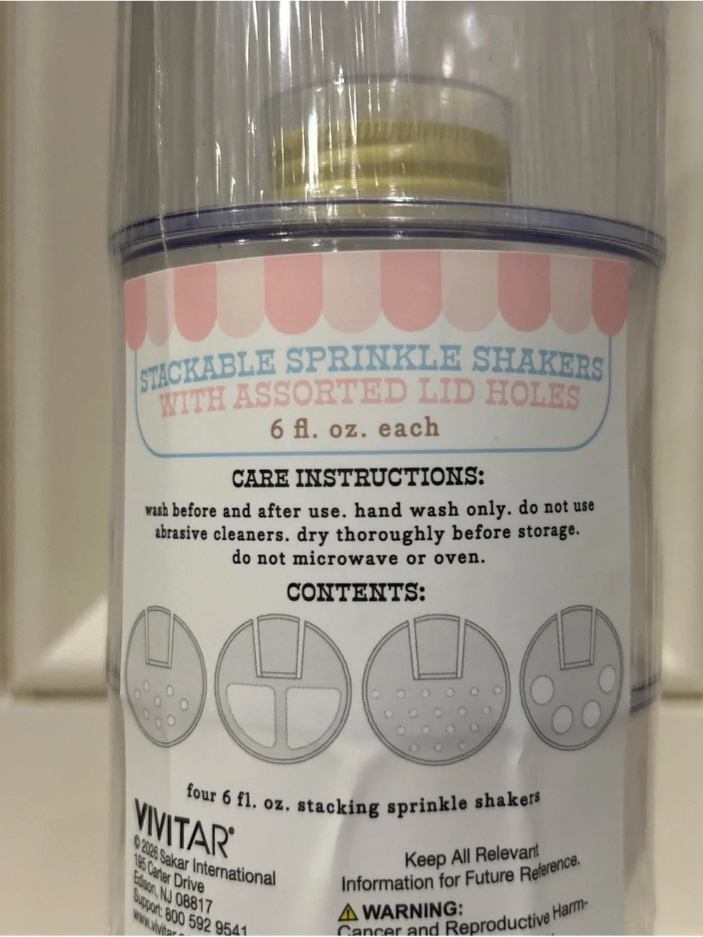 Bullseye’s Playground Clear Stackable Canister Set with Colored Lids
