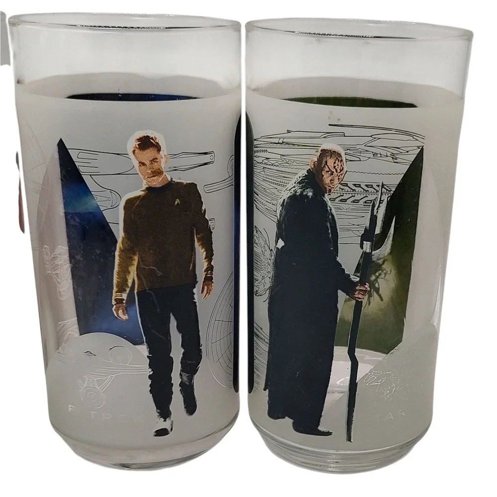 Star Trek Glasses Cups Collectors Set Burger King Exclusive‎ 2009 Three Set SEE