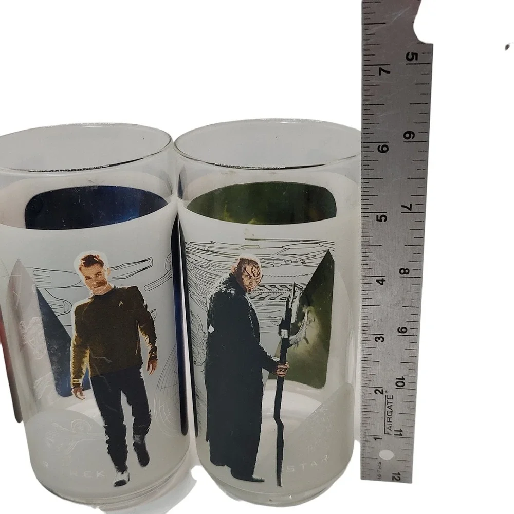 Star Trek Glasses Cups Collectors Set Burger King Exclusive‎ 2009 Three Set SEE