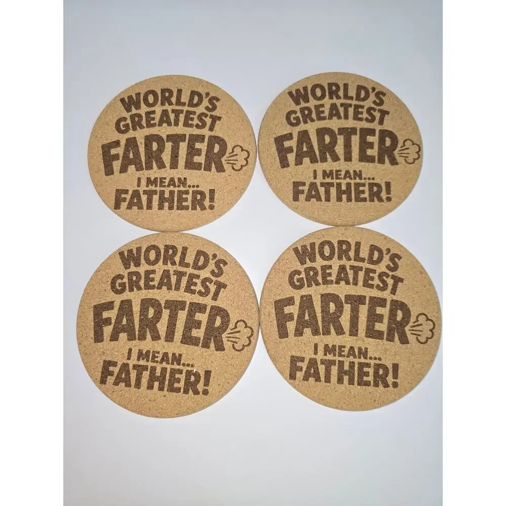 Father's day gift cork coasters funny sayings Comical present