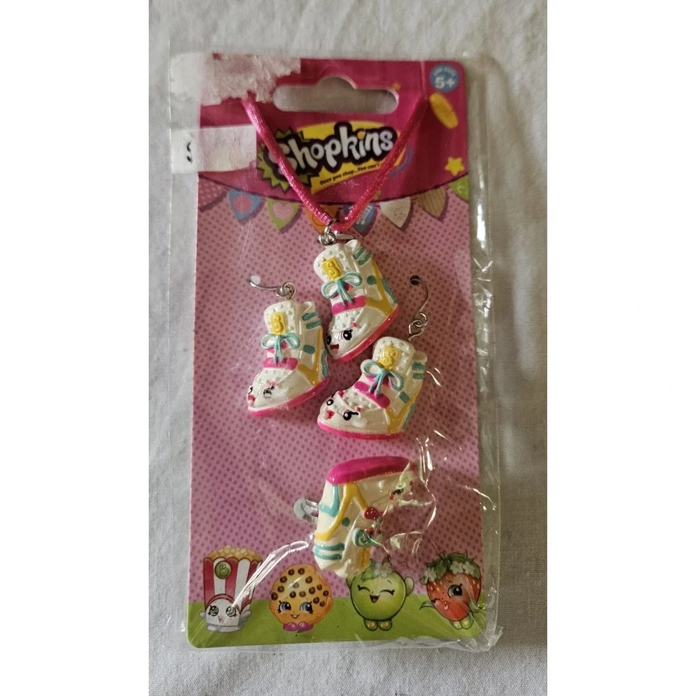 Shopkins Jewelry Set Necklace Earrings Ring Boot Character Licensed Moose...