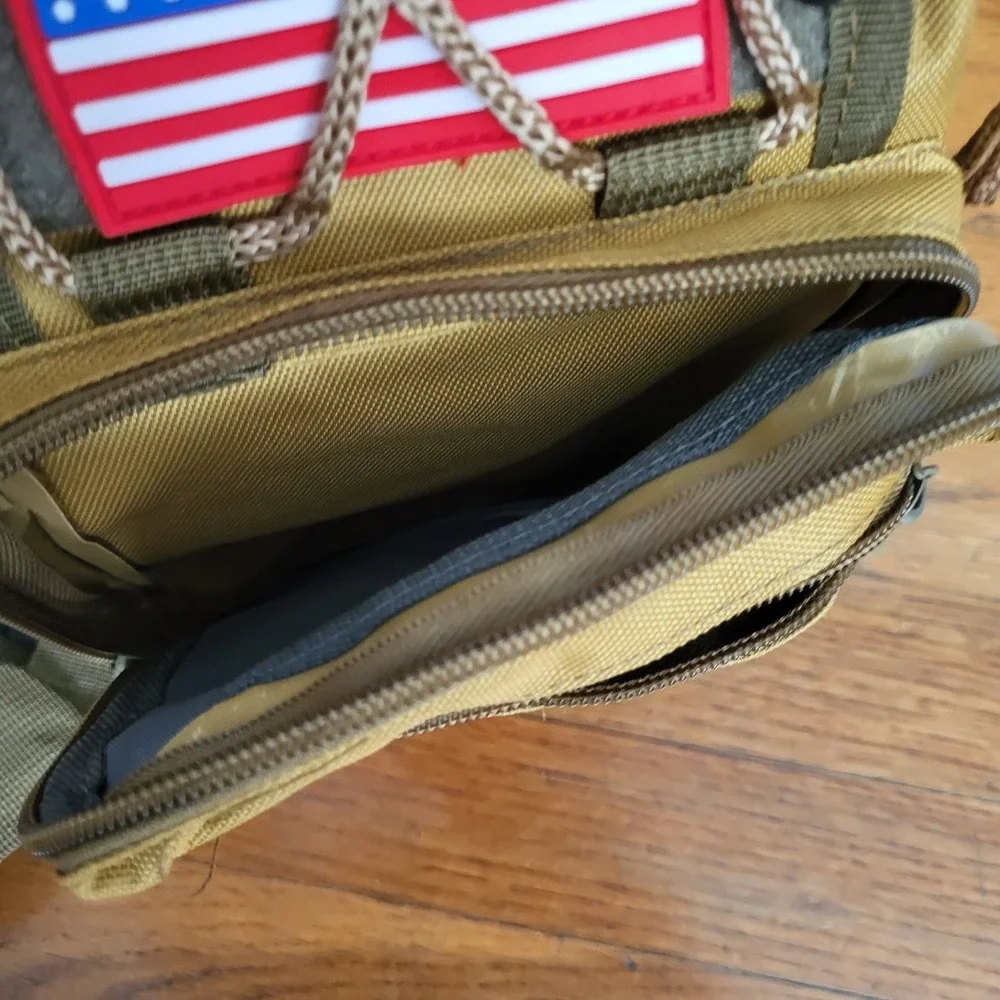 Small Tan Slingback Backpack Tactical Military‎ Style Hunting Camping Hiking