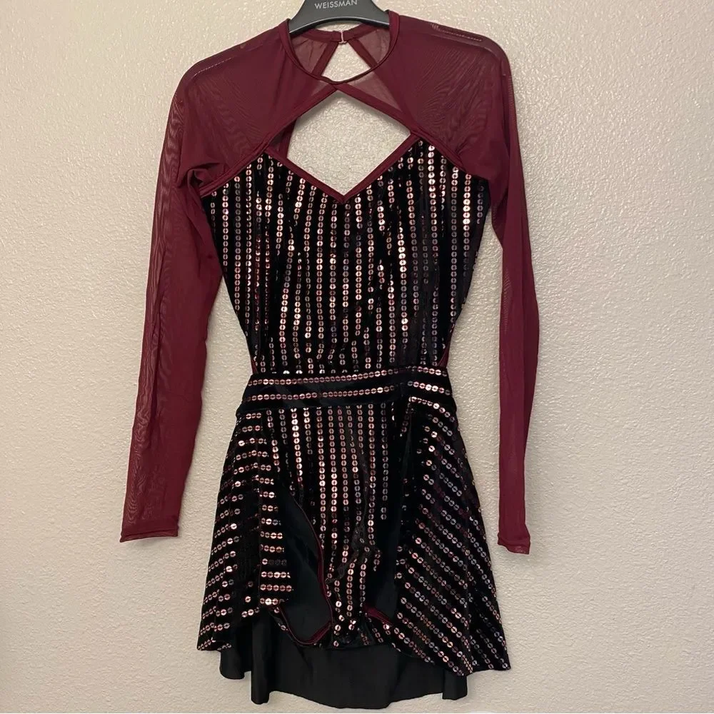 Weissman elite dance costume burgundy
