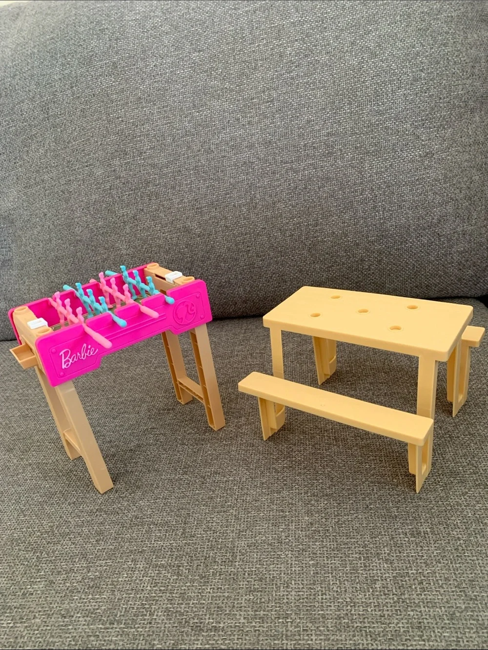 Barbie Foosball Game Table and Picnic Table Playset Furniture