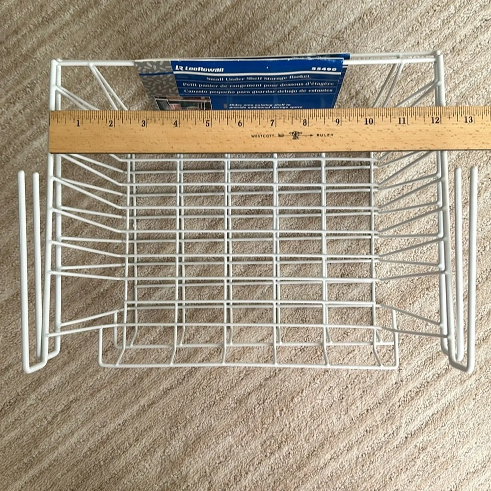 Set of 2 Rubbermaid Lee Rowan Hanging Under Shelf Metal Storage Basket 10” x 12”