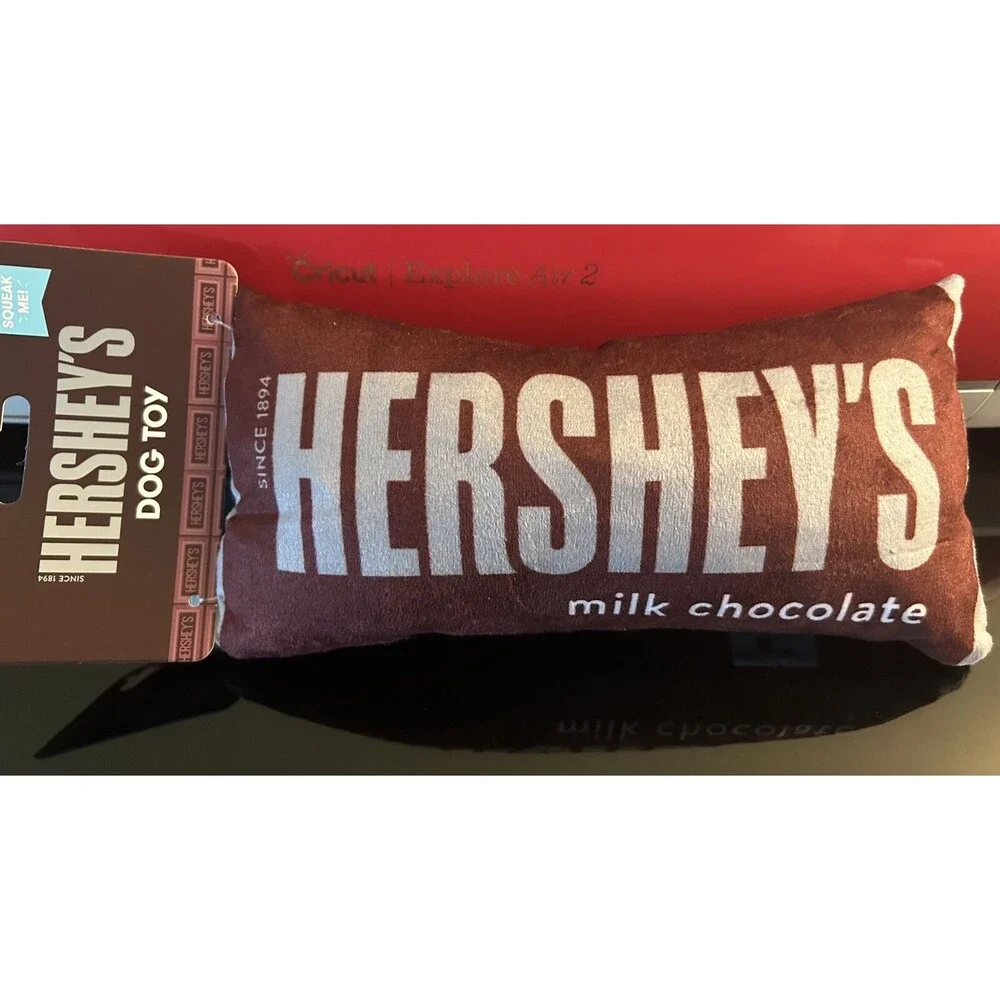Hershey's Milk Chocolate Candy Bar Plush Dog Toy Crinkle Filling  Squeak