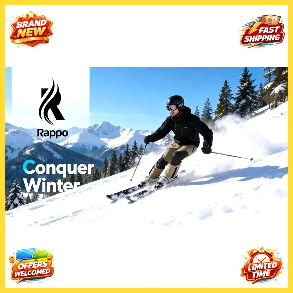 Men's Waterproof Fleece-Lined Ski Pants, Windproof Softshell with Zippered