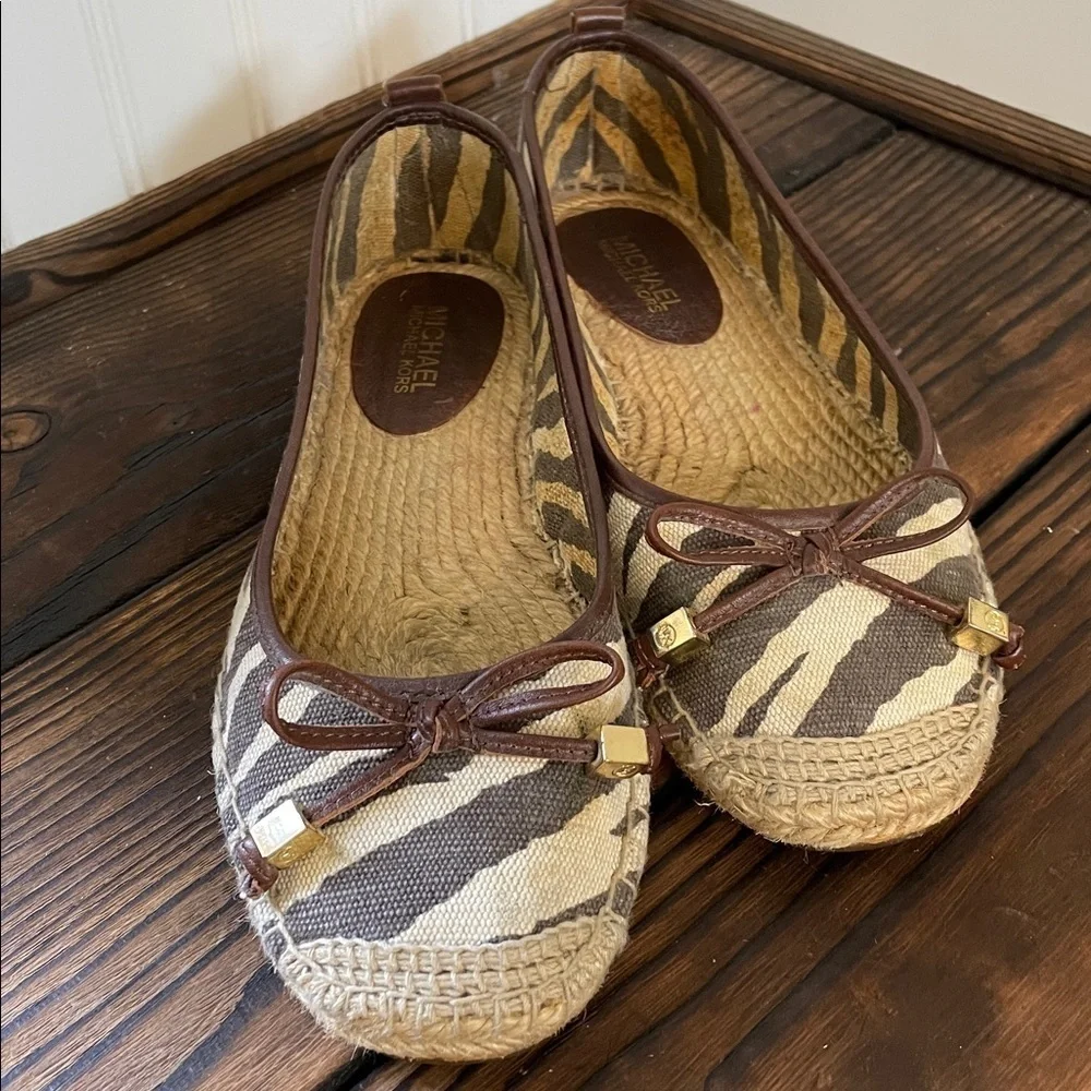 Michael Kors flats zebra brown