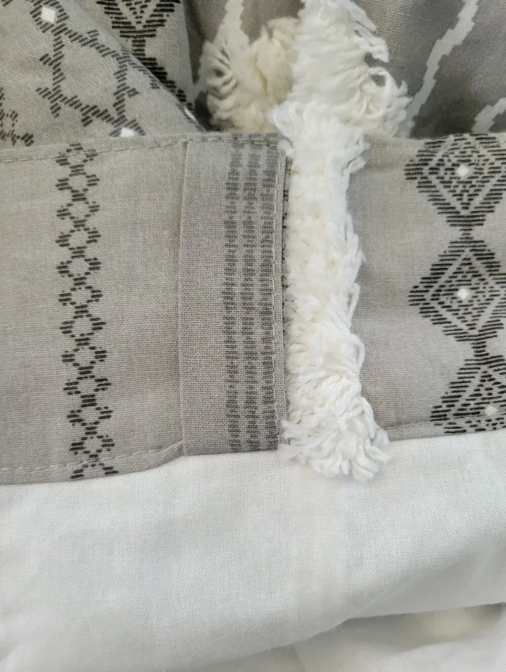 Ink + Ivy Imani Cotton Printed Single Curtain Panel Chenille Stripe Gray 50 x 95